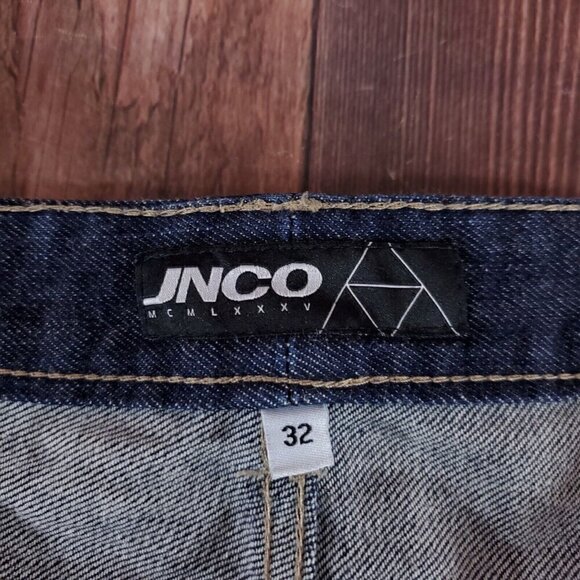 JNCO Mens Size 32X33 003 Slim Straight Embroidered Button Fly Blue Denim Jeans - Picture 11 of 15